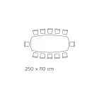 Fast tøndeformet bord med laminat og stålplade lavet i Italien - Grotta Viadurini