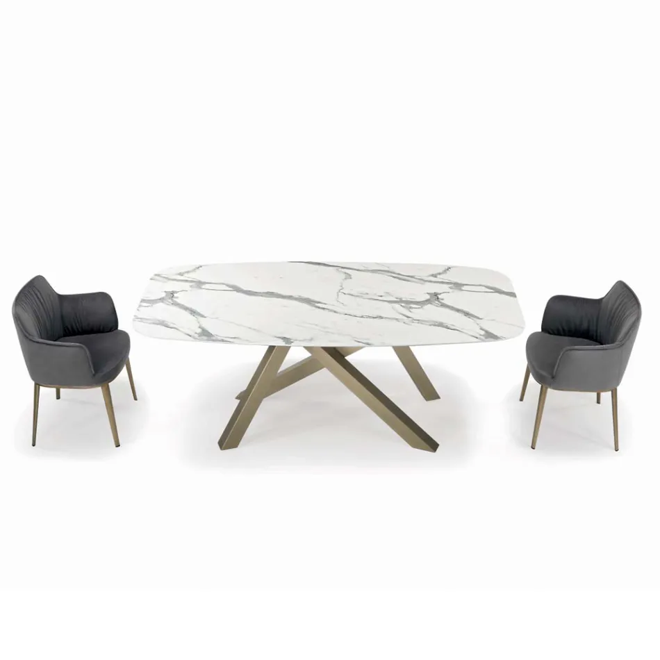 Fast tøndebord med laminatplade lavet i Italien - Settimmio Viadurini