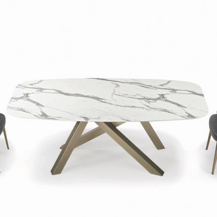 Fast tøndebord med laminatplade lavet i Italien - Settimmio Viadurini
