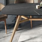 Fast tøndeformet bord i laminat og asketræ Fremstillet i Italien - Nord Viadurini