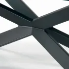 Fast bord med omvendt kant i ekstra klart glas og stål fremstillet i Italien - Grotta Viadurini