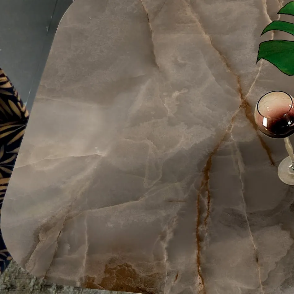 Fast bord med tøndeformet plade i keramik Fremstillet i Italien - Settimmio Viadurini