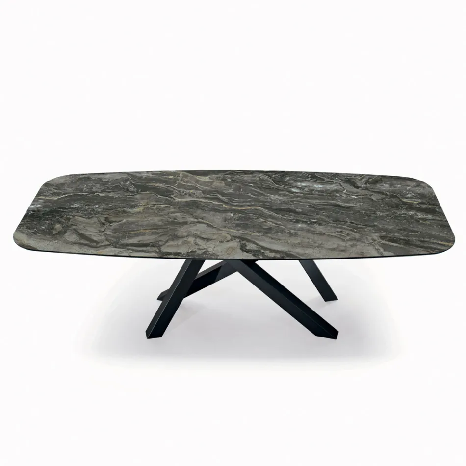 Fast bord med tøndeformet plade i keramik Fremstillet i Italien - Settimmio Viadurini