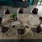 Fast bord med tøndeformet plade i keramik Fremstillet i Italien - Settimmio Viadurini