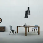 Fast bord med skrå plade i Canaletto valnød Made in Italy - Caspian Viadurini