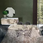 Fast bord med keramisk tøndeplade og stålbund lavet i Italien - Ezzellino Viadurini