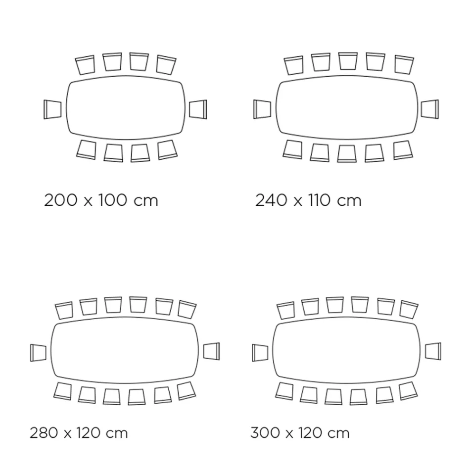 Fast bord med keramisk tøndeplade og stålbund lavet i Italien - Ezzellino Viadurini