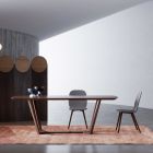Fast bord med formet plade og træbund lavet i Italien - Digory Viadurini