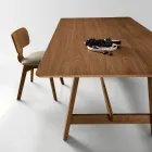 Fast otte-personers bord med MDF-finish i to farver - Talia Viadurini