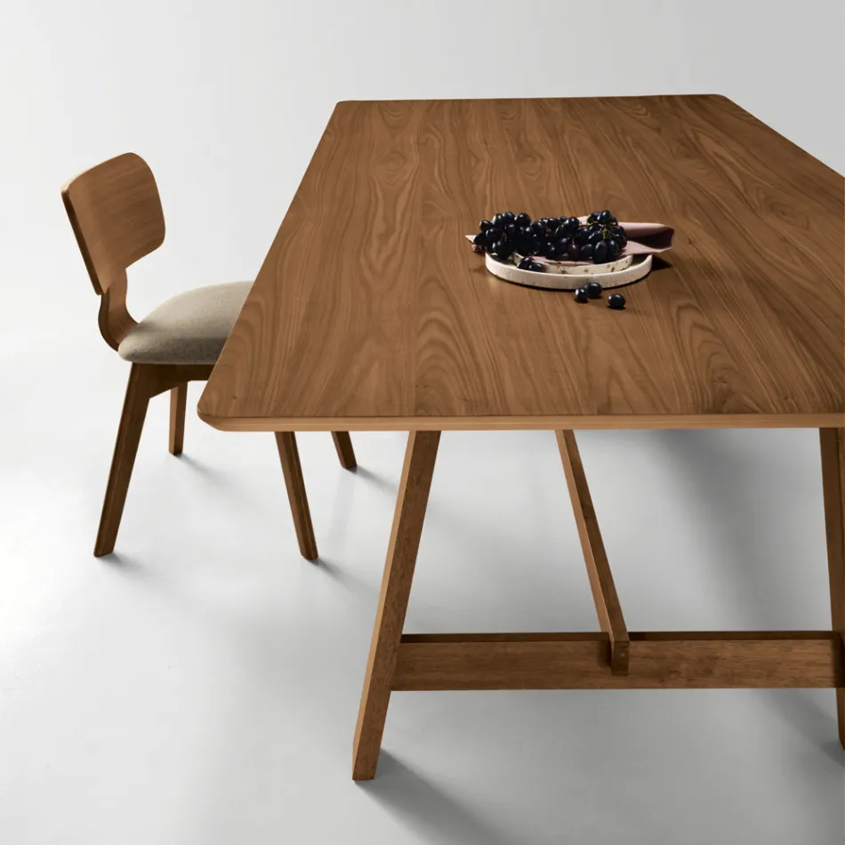 Fast otte-personers bord med MDF-finish i to farver - Talia Viadurini