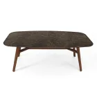 Fast spisebord i poleret Emperador Keramik Fremstillet i Italien - Nord Viadurini