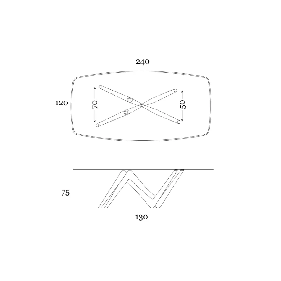 Fast spisebord i glas og stiv polyurethan fremstillet i Italien - lavendel Viadurini