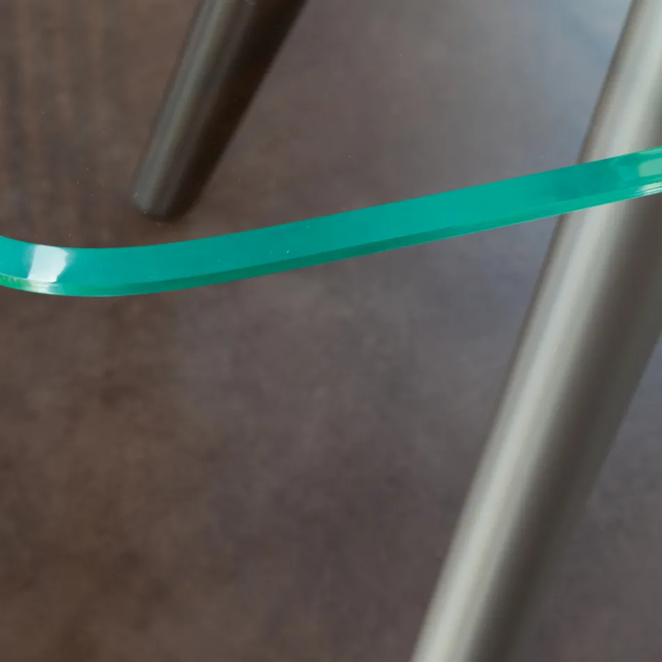 Fast spisebord i glas og stiv polyurethan fremstillet i Italien - lavendel Viadurini