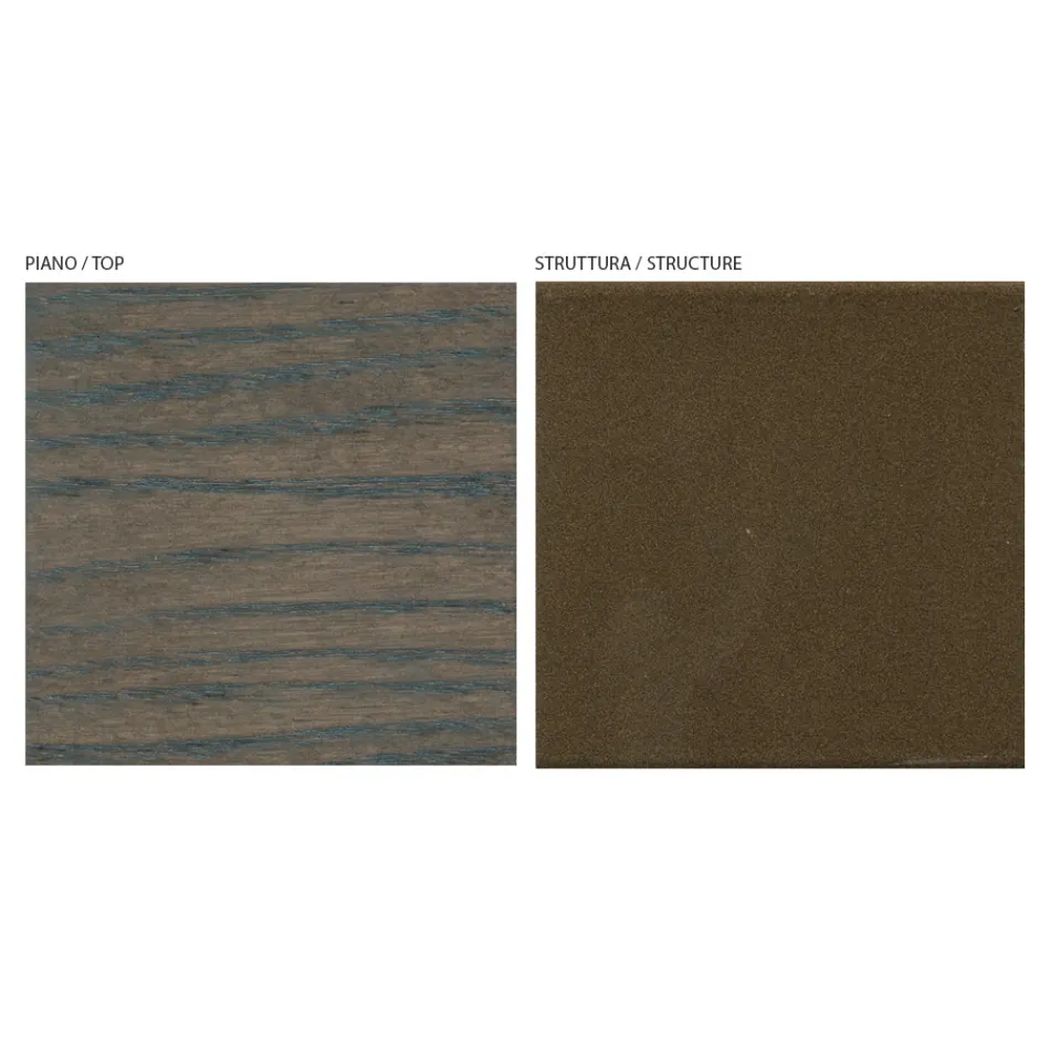 Fast stuebord i massivt træ med central piedestal - Luuk Viadurini