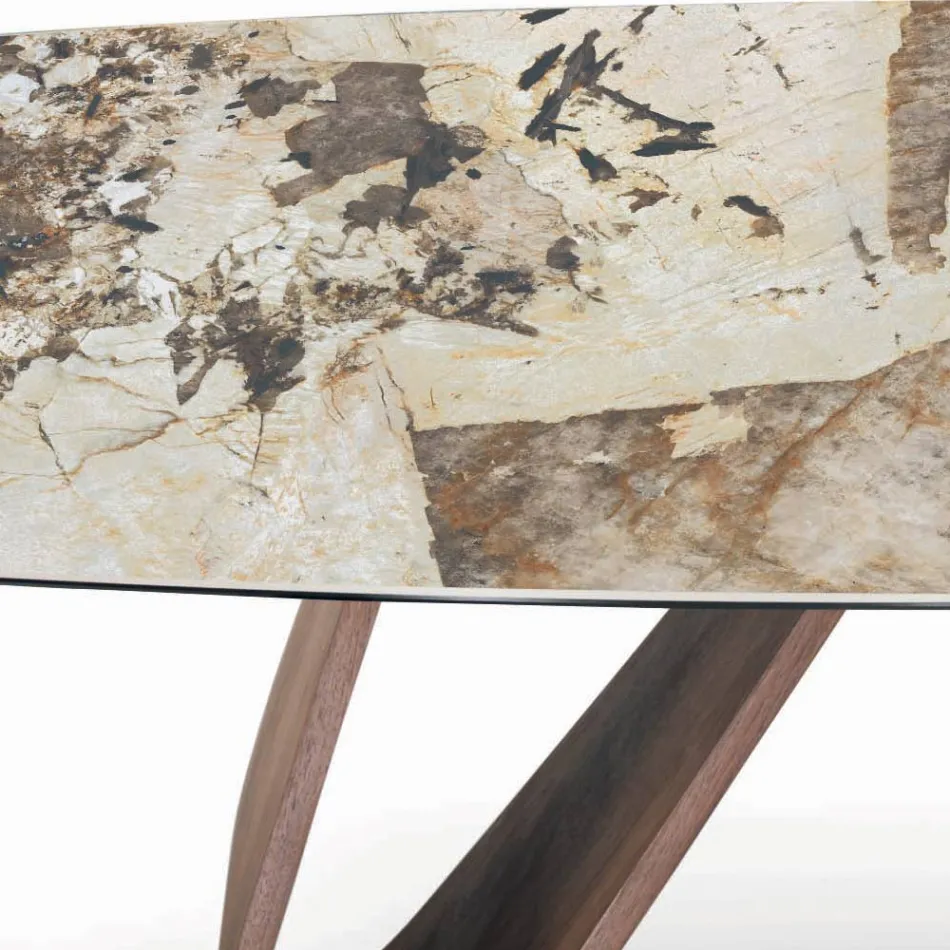 Fast stuebord med træbund lavet i Italien - Equatore Viadurini