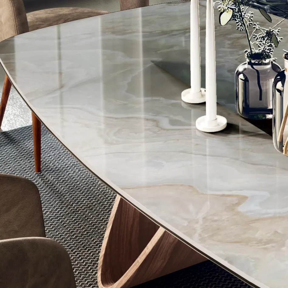 Fast stuebord med træbund lavet i Italien - Equatore Viadurini