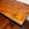 Fast design tabel rektangulære træ og harpiks fremstillet i Italien Jam