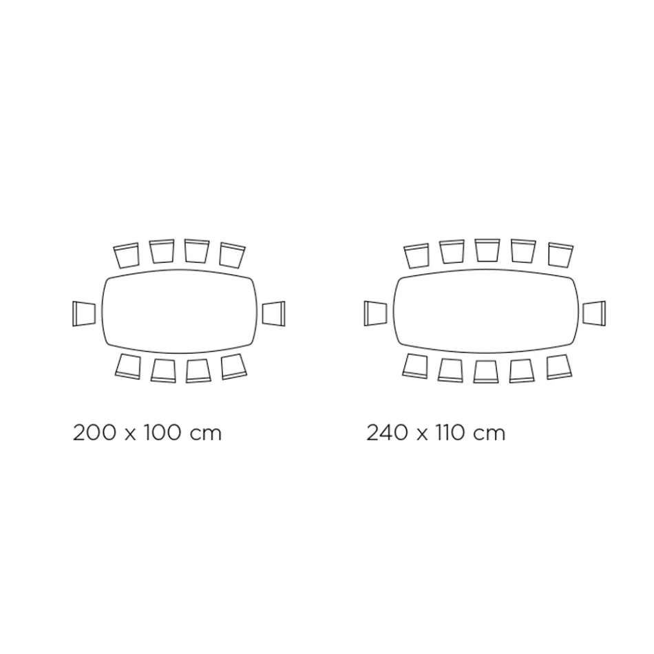 Fast stålbord og keramisk plade lavet i Italien - Bukser Viadurini