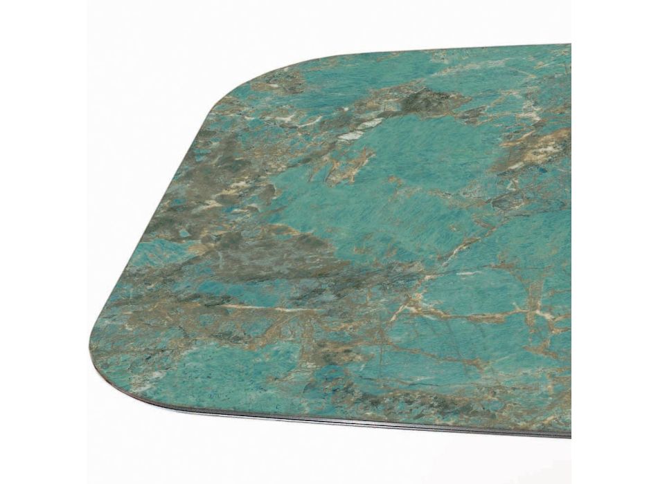 Fast bord i poleret Amazonit-keramik fremstillet i Italien - Grotta Viadurini