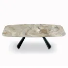 Fast keramisk bord og fod i sortmalet stål fremstillet i Italien - Briller Viadurini