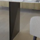 Fast bord i metal og keramikplade Arabesque Blank - Eronte Viadurini