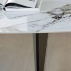 Fast bord i metal og keramikplade Arabesque Blank - Eronte Viadurini