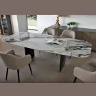 Fast bord i metal og keramikplade Arabesque Blank - Eronte Viadurini