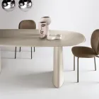 Fast bord til ti personer med glasplade og MDF-base - Venia Viadurini