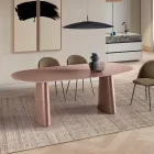 Fast bord til ti personer med glasplade og MDF-base - Venia Viadurini