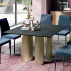 Fast firkantet bord i laminat og stål lavet i Italien - saks Viadurini