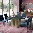 Fast firkantet bord i laminat og stål lavet i Italien - saks Viadurini