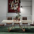 Fast rektangulært bord med træbund lavet i Italien - Equatore