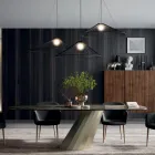 Fast rektangulært bord i stål og keramik Made in Italy - Bukser Viadurini