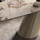 Fast rektangulært bord i stål og keramik Made in Italy - Bukser Viadurini