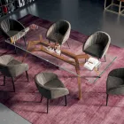 Fast rektangulært bord i ekstra klart glas og ask lavet i Italien - nord Viadurini