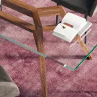 Fast rektangulært bord i ekstra klart glas og ask lavet i Italien - nord Viadurini