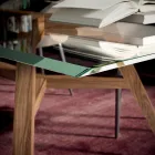 Fast rektangulært bord i ekstra klart glas og ask lavet i Italien - nord Viadurini