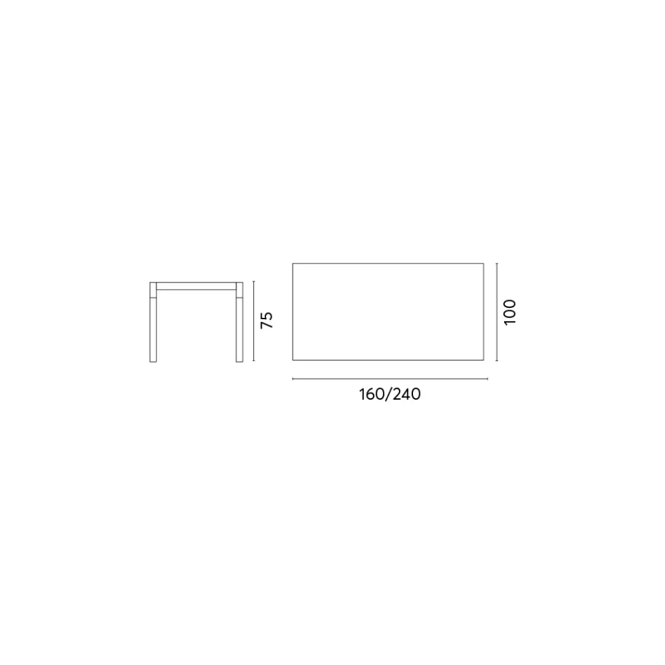 Havebord Kan forlænges til 240 cm med aluminiumsstruktur - Geoffroy Viadurini