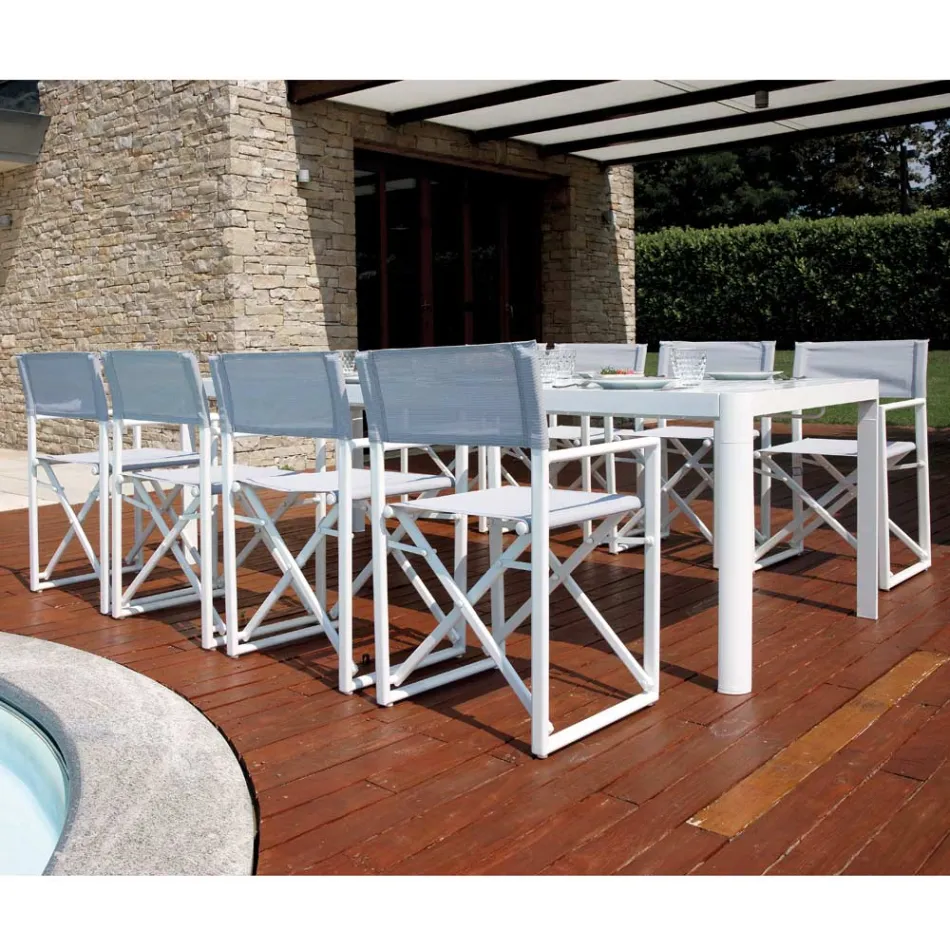 Havebord Kan forlænges til 240 cm med aluminiumsstruktur - Geoffroy Viadurini