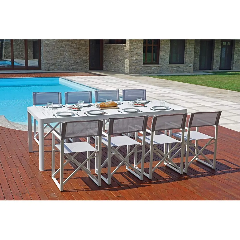 Havebord Kan forlænges til 240 cm med aluminiumsstruktur - Geoffroy Viadurini