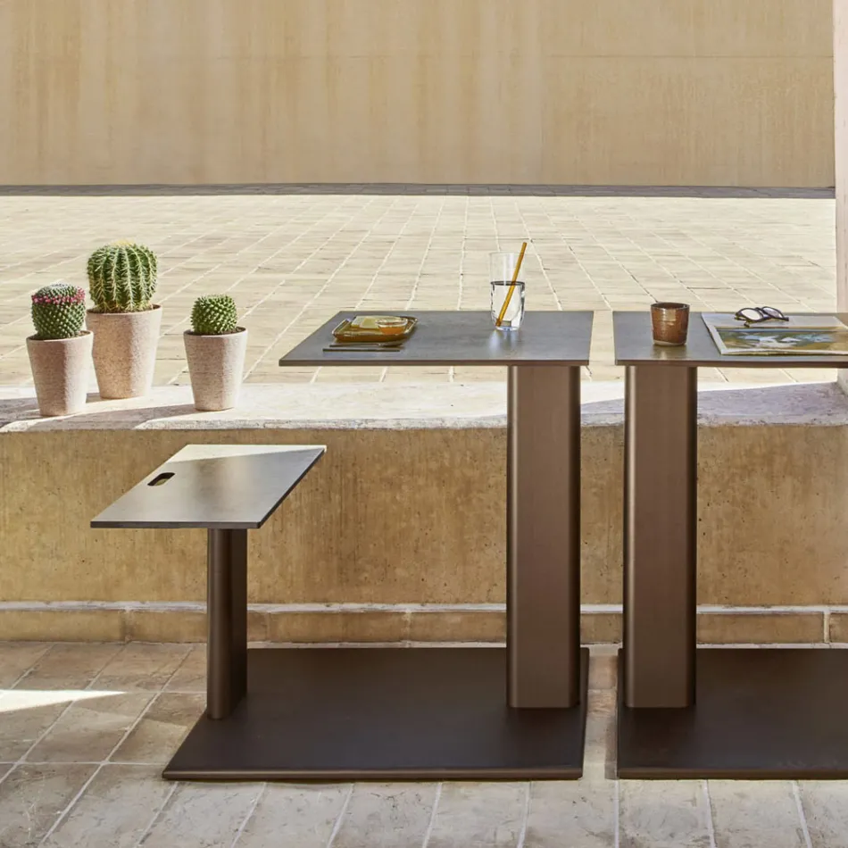 Havebord med aluminiumssæde Made in Italy - Plinto by Varaschin Viadurini