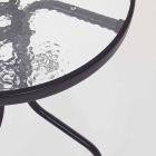 Havestålbord med rundt glasplade Elegant design - Purizia Viadurini