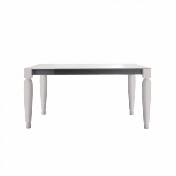 6-pers. Design keramisk bord og hvide træben - Claudiano