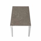 6-pers. Design keramisk bord og hvide træben - Claudiano Viadurini