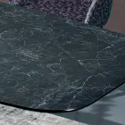 Poleret græsk sort keramisk bord lavet i Italien - Grotta Viadurini