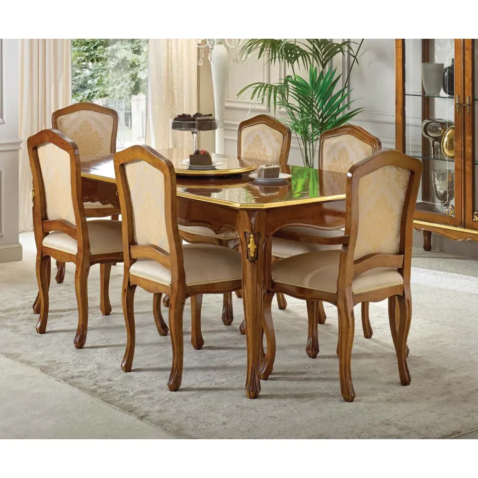 Udtrækkeligt træbord 280 cm Klassisk stil Made in Italy - Majestæt Viadurini