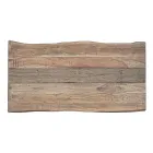 Bord i akacietræ med genbrugsindsats og Homemotion stål - Zalma Viadurini