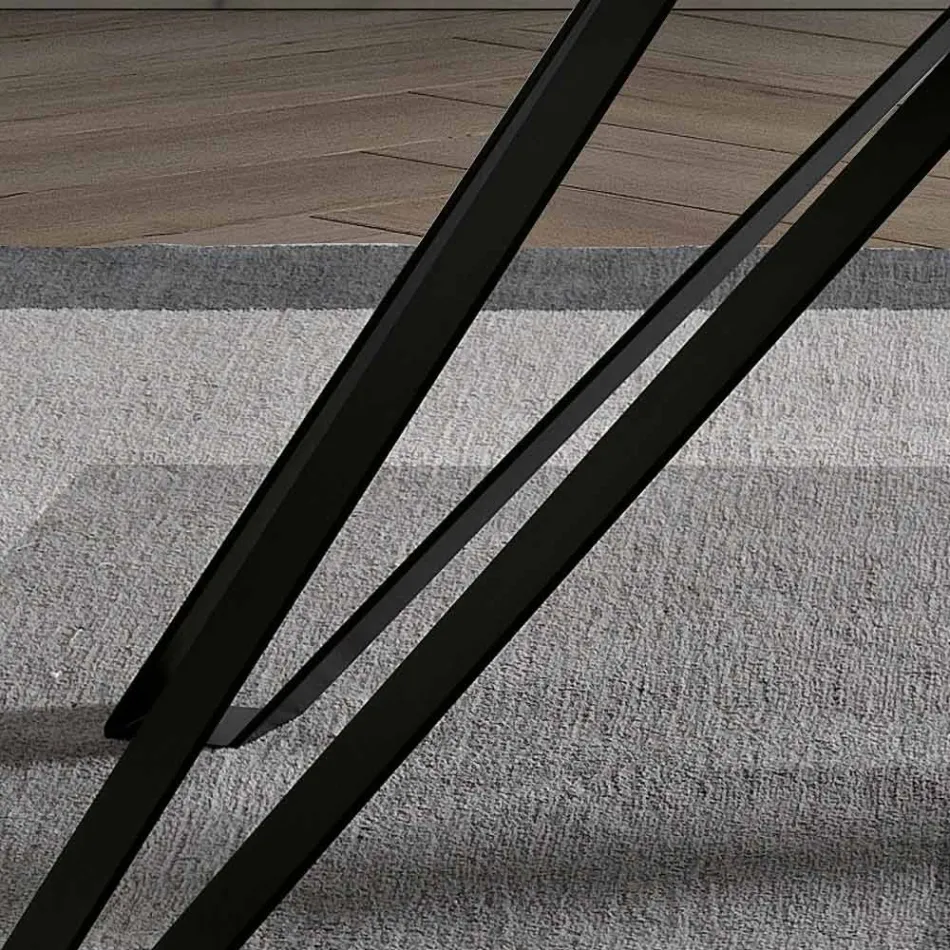 Bord i Charcoal Ash Finer og Metal Made in Italy - Meluso Viadurini