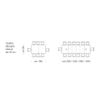 Udtrækkeligt laminat træbord op til 470 cm Lavet i Italien – Gordito Viadurini