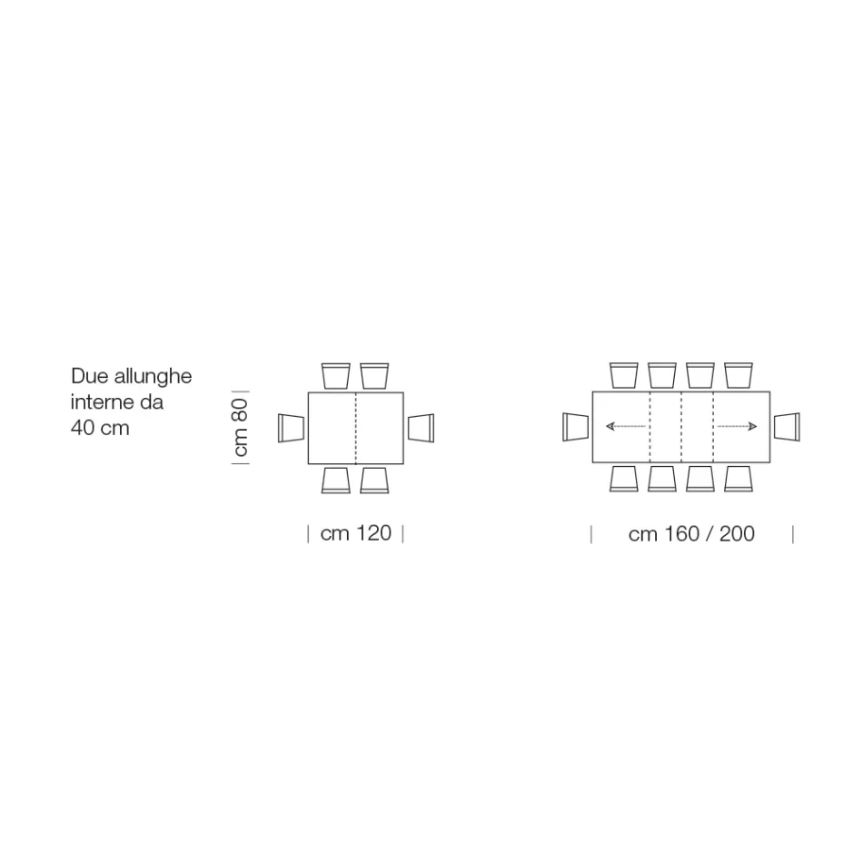Udtrækkeligt laminat træbord op til 470 cm Lavet i Italien – Gordito Viadurini
